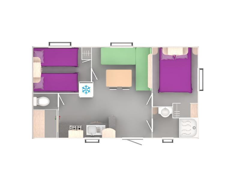 Cottage Loisirs – 27m² – 2 chambres 2/4 Pers.