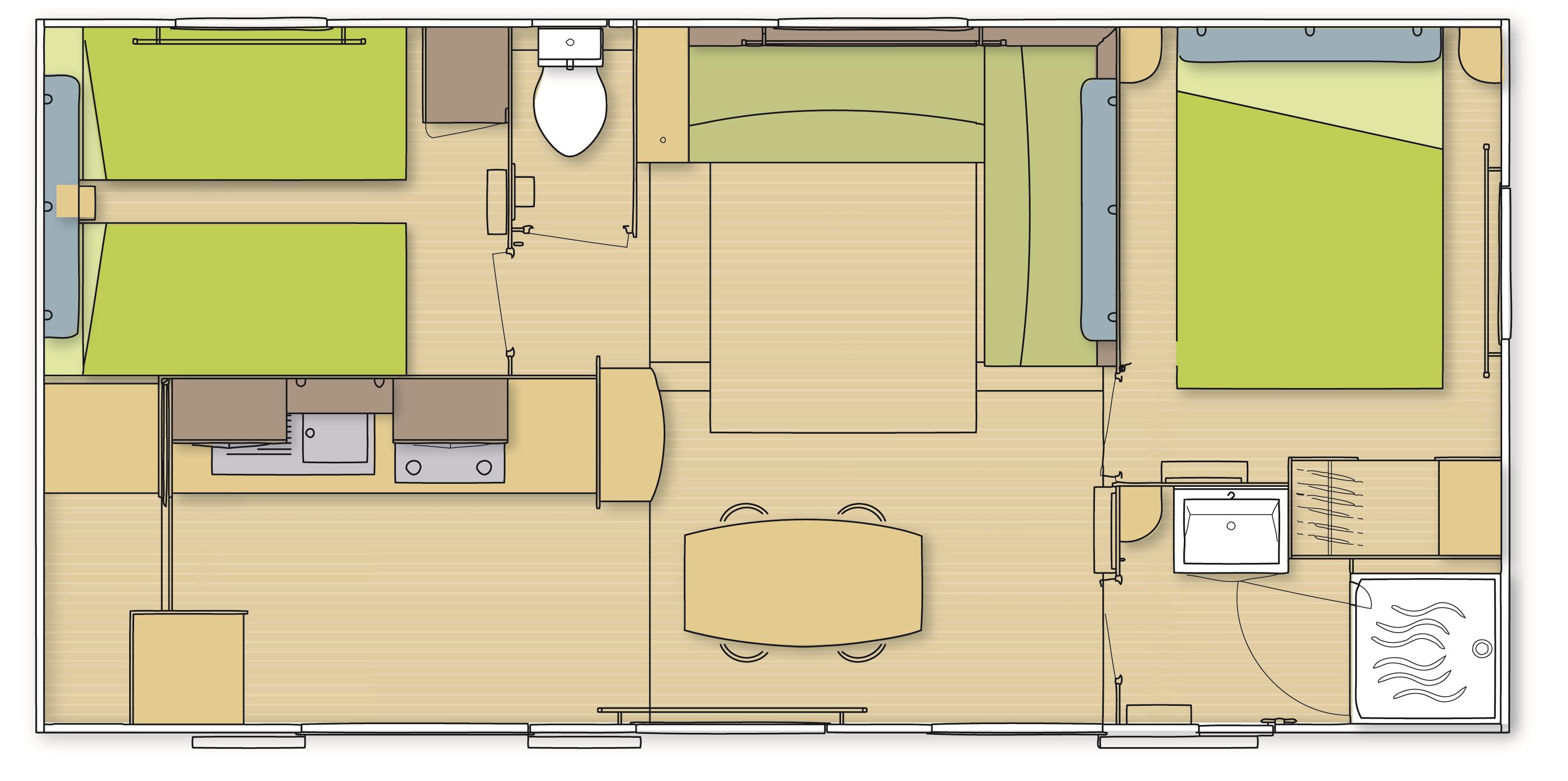 Cottage Confort – 29 to 31m² – 2 bedrooms 2/4 Ppl.