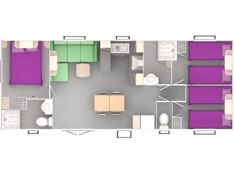 Cottage Premium – 40 m² – 3 chambres – 2 salles de bain 4/6 Pers.