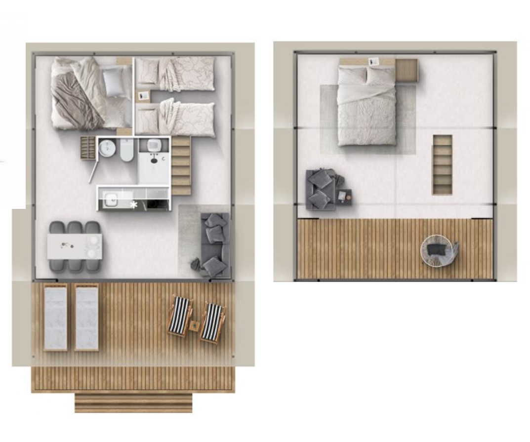 Nature Lodge – 3 chambres – Spa (draps et serviettes inclus) 2/6 Pers.